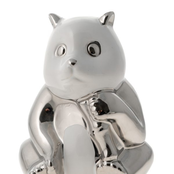 ΔΙΑΚΟΣΜΗΤΙΚΗ ΚΕΡΑΜΙΚΗ ΦΙΓΟΥΡΑ ΠΑΝΤΑ ΑΣΗΜΙ ΑΣΠΡΟ 17,8ΕΚ