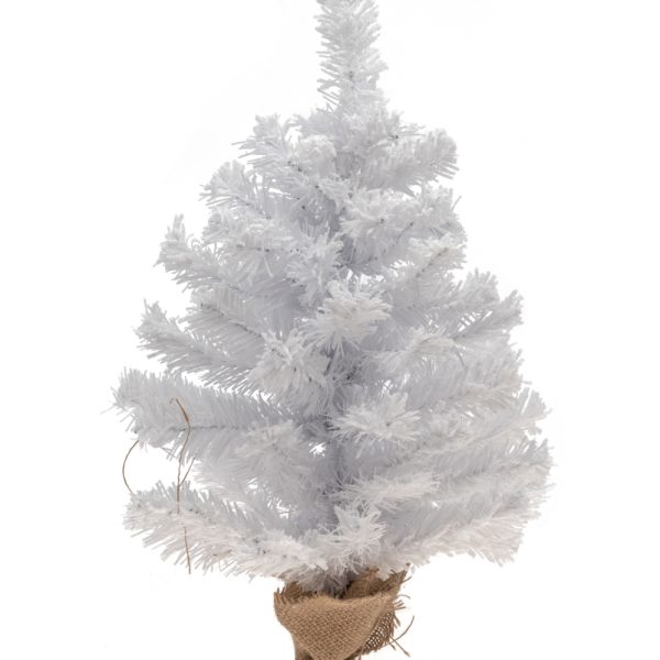 ΧΡΙΣΤΟΥΓΕΝΝΙΑΤΙΚΟ ΔΕΝΤΡΟ PVC ΑΣΠΡΟ ΜΕ ΧΙΟΝΙ ΚΑΙ ΒΑΣΗ ΛΙΝΑΤΣΑ. 60 ΕΚ ΥΨΟΣ ΚΑΙ                 60 ΚΛΑΔ