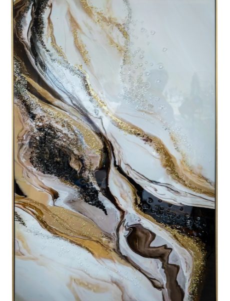 ΠΙΝΑΚΑΣ ΓΥΑΛΙΣΤΕΡΟΣ ΧΡΥΣΑ ΜΑΥΡΑ ΧΡΩΜΑΤΑ ΜΕ ΚΟΡΝΙΖΑ.82Χ122Χ4,5ΕΚ