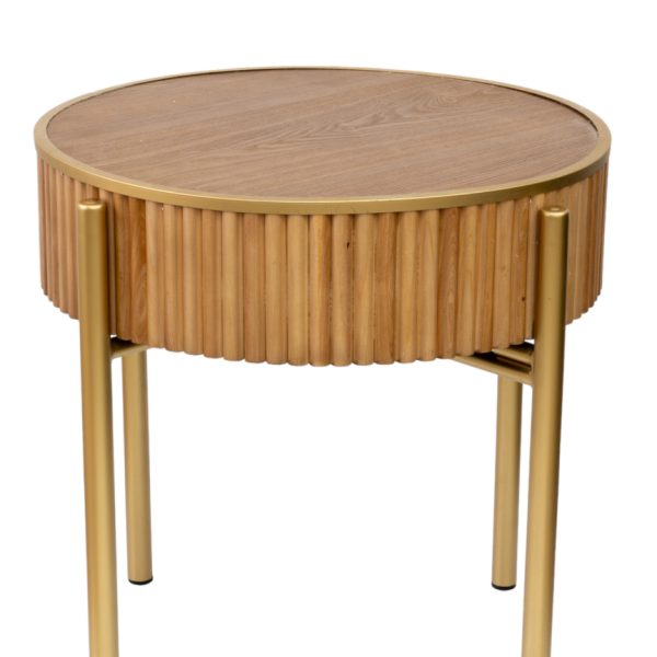 ΤΡΑΠΕΖΙ ΣΤΡΟΓΓΥΛΟ ΚΑΦΕ ΜΕ ΧΡΥΣΑ ΠΟΔΙΑ 62Χ62Χ59ΕΚ