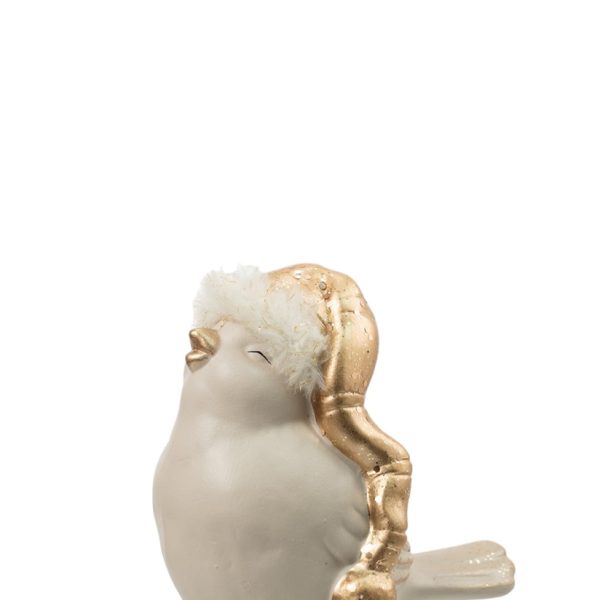 ΧΡΙΣΤΟΥΓΕΝΙΑΤΙΚΟ ΠΟΥΛΙ ΤΕΡΑΚΟΤΑ ΓΡΙ ΡΟΖ ΜΕ ΡΟΖ ΧΡΥΣΟ 13,5Χ7,5Χ15,5ΕΚ