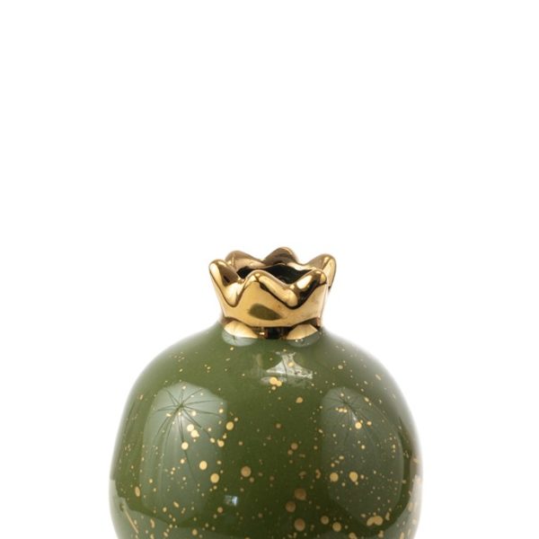 ΚΕΡΑΜΙΚΟ ΡΟΔΙ ΠΡΑΣΙΝΟ ΓΥΑΛΙΣΤΕΡΟ ΜΕ ΧΡΥΣΕΣ ΠΙΤΣΙΛΙΕΣ 10,16ΕΚ