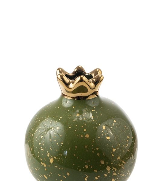 ΚΕΡΑΜΙΚΟ ΡΟΔΙ ΠΡΑΣΙΝΟ ΓΥΑΛΙΣΤΕΡΟ ΜΕ ΧΡΥΣΕΣ ΠΙΤΣΙΛΙΕΣ 12,7ΕΚ