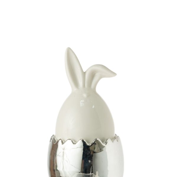 ΠΑΣΧΑΛΙΝΟ ΚΕΡΑΜΙΚΟ ΑΥΓΟ ΤΣΟΦΛΙ ΛΕΥΚΟ ΑΣΗΜΙ 9Χ9Χ17ΕΚ