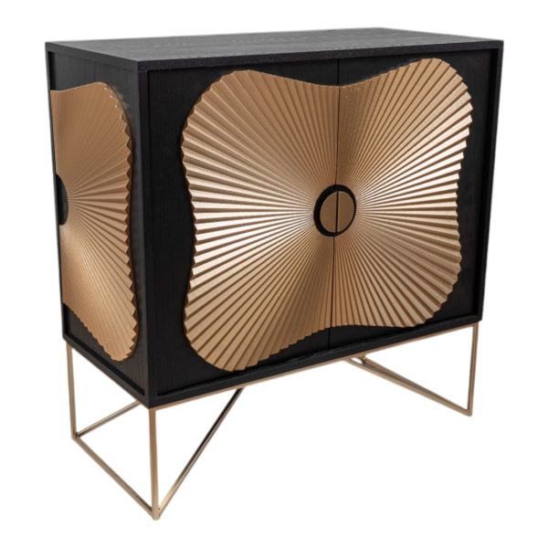 ΕΠΙΠΛΟ ΜΠΟΥΦΕΣ MDF ΜΑΥΡΟΣ ΧΡΥΣΟΣ 78,5Χ38Χ80ΕΚ