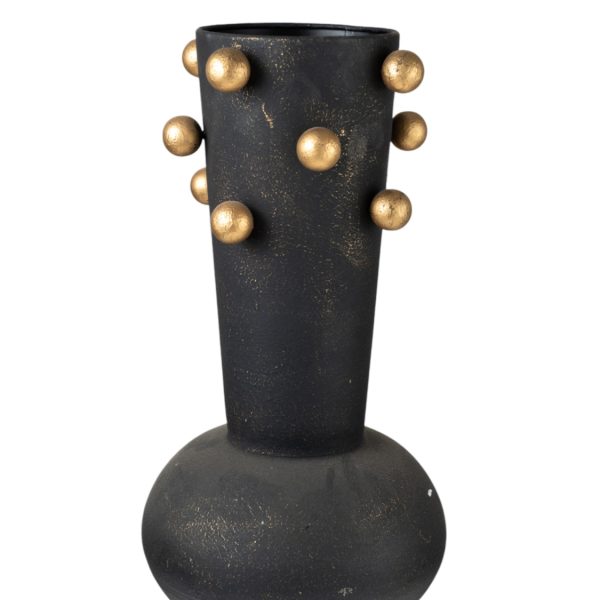 ΜΕΤΑΛΛΙΚΟ ΒΑΖΟ ΜΕ ΜΠΙΛΙΕΣ ΧΡΥΣΕΣ ΜΑΥΡΟ ΑΝΤΙΚΕ ΜΕ ΧΡΥΣΟ 20Χ20Χ39,5ΕΚ