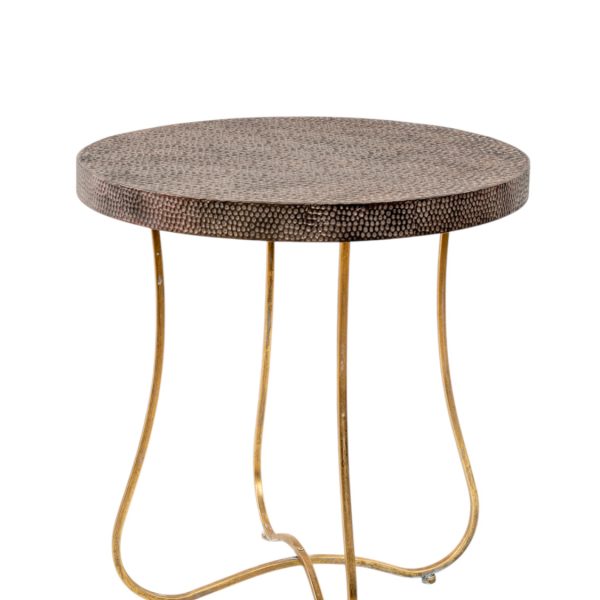 ΜΕΤΑΛΛΙΚΟ ΤΡΑΠΕΖΙ ΣΦΥΡΗΛΑΤΟ ΚΑΦΕ ΧΡΥΣΟ     60Χ60Χ65,5ΕΚ