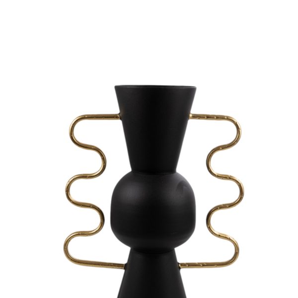 ΜΕΤΑΛΛΙΚΟ ΒΑΖΟ ΜΑΥΡΟ ΜΕ ΧΡΥΣΑ ΧΕΡΟΥΛΙΑ 30Χ15Χ40ΕΚ