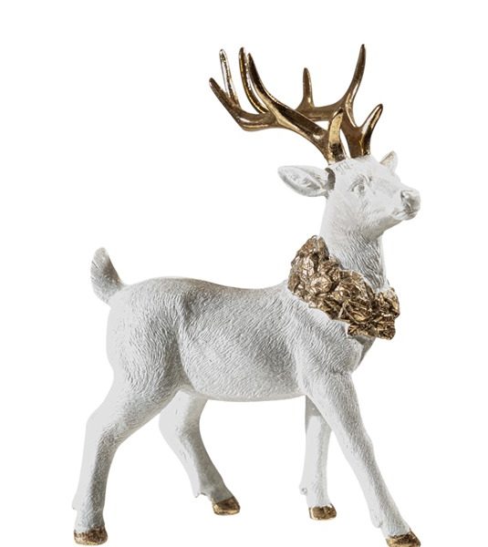 ΧΡΙΣΤΟΥΓΕΝΝΙΑΤΙΚΟΣ ΠΟΛΥΕΣΤΕΡΙΚΟΣ ΤΑΡΑΝΔΟΣ ΟΡΘΙΟΣ ΛΕΥΚΟ ΧΡΥΣΟΣ 16Χ9Χ24ΕΚ