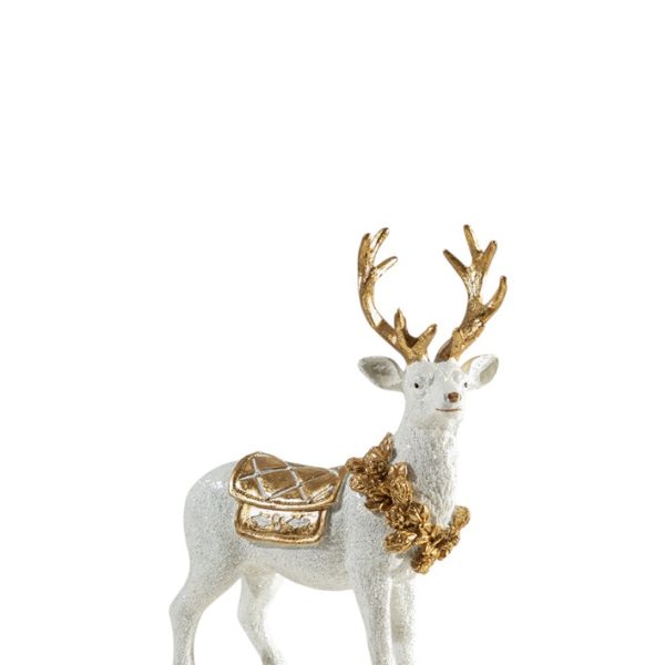 ΧΡΙΣΤΟΥΓΕΝΝΙΑΤΙΚΟΣ ΠΟΛΥΕΣΤΕΡΙΚΟΣ ΤΑΡΑΝΔΟΣ ΟΡΘΙΟΣ  ΛΕΥΚΟΣ ΧΡΥΣΟΣ 14,5Χ6,5Χ19ΕΚ