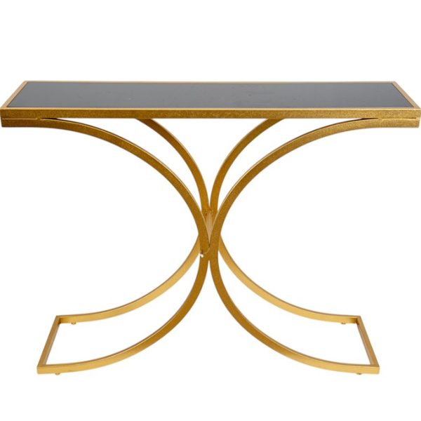 ΚΟΝΣΟΛΑ ΜΕΤΑΛΛΙΚΗ ΧΡΥΣΗ ΜΕ ΜΑΥΡΟ ΤΖΑΜΙ 106,50Χ30,5Χ79,5ΕΧΚ