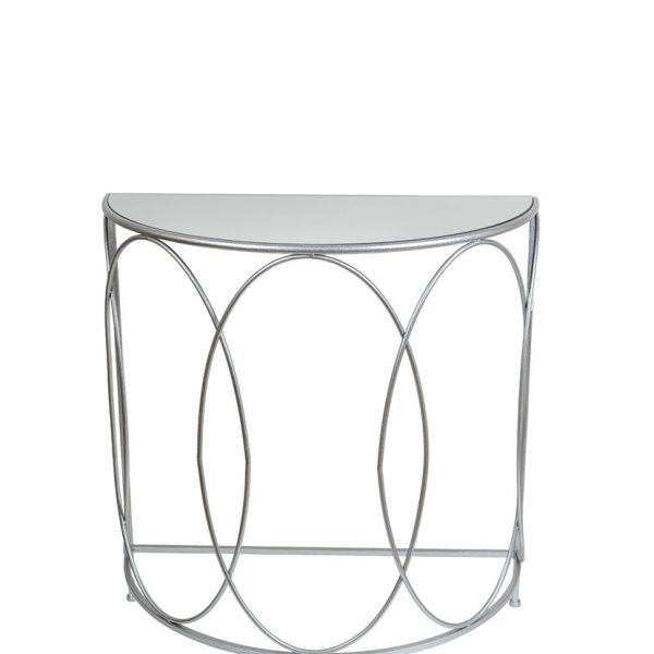 ΜΕΤΑΛΛΙΚΗ ΚΟΝΣΟΛΑ ΑΣΗΜΙ ΟΒΑΛ ΜΕ ΤΖΑΜΙ ΚΑΘΡΕΠΤΗ 75Χ37,56Χ81ΕΚ