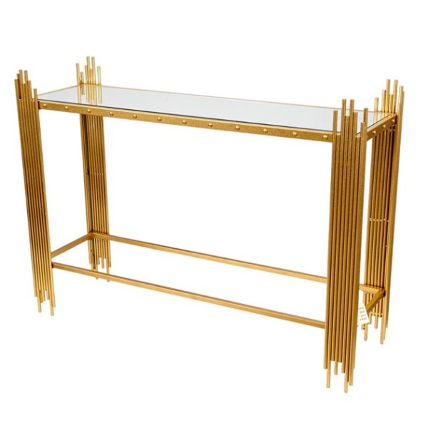 ΜΕΤΑΛΛΙΚΗ ΚΟΝΣΟΛΑ ΧΡΥΣΗ ΜΕ ΤΖΑΜΙ ΚΑΘΡΕΠΤΗ ΘΕΛΕΙ ΣΥΝΑΡΜΟΛΟΓΗΣΗ 108,5Χ32,5Χ80ΕΚ