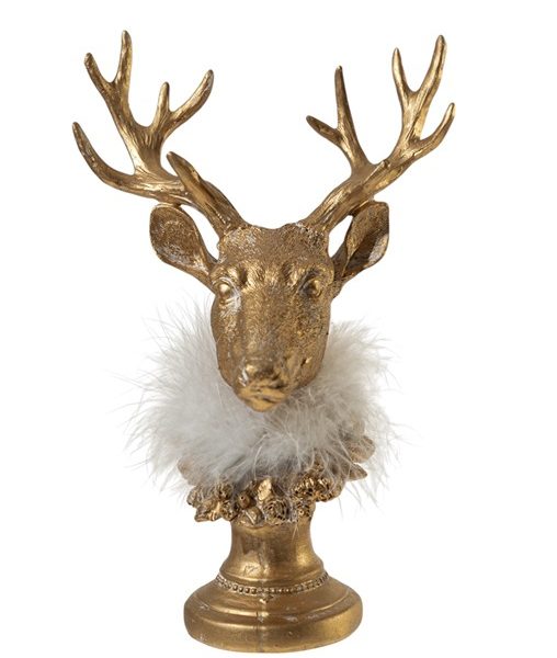 ΧΡΙΣΤΟΥΓΕΝΝΙΑΤΙΚΗ ΠΟΛΥΕΣΤΕΡΙΚΗ ΚΕΦΑΛΗ ΤΑΡΑΝΔΟΣ ΧΡΥΣΟΣ ΜΕ ΠΟΥΠΟΥΛΟ 17Χ12Χ26ΕΚ