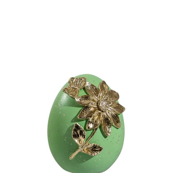 ΠΟΛΥΕΣΤΕΡΙΚΟ ΑΥΓΟ ΠΡΑΣΙΝΟ ΜΕ ΧΡΥΣΟ ΛΟΥΛΟΥΔΙ 8,5Χ9,5Χ11ΕΚ