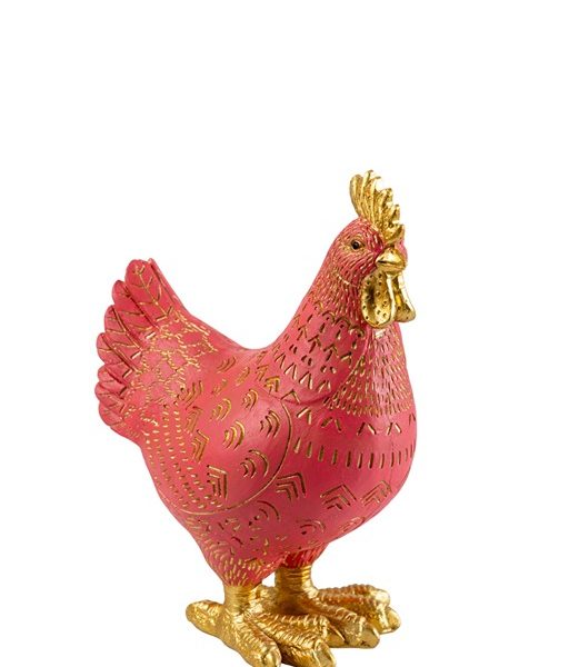 ΠΟΛΥΕΣΤΕΡΙΚΟΣ ΚΟΚΟΡΑΣ ΦΟΥΞΙ ΜΕ ΧΡΥΣΟ  14.5x9x18.5CM