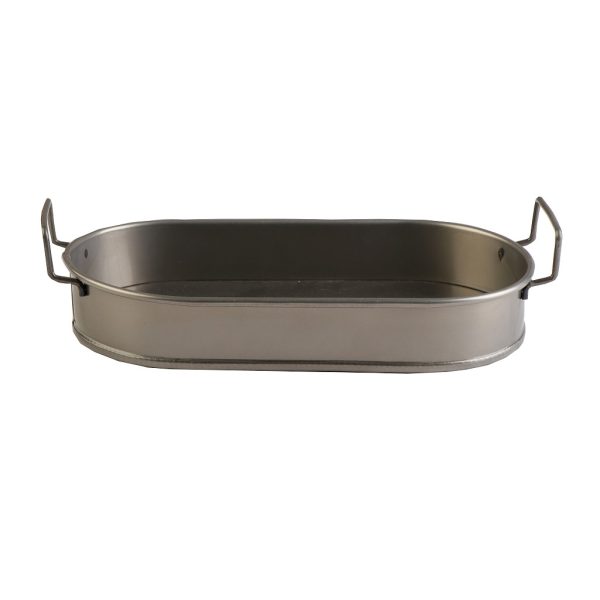 ΔΙΣΚΟΣ ΟΒΑΛ MEDIUM ΜΕΤΑΛ. ΜΕ ΛΑΒΕΣ ΛΑΔΊ 31(36 INCL. HANDLES)X18,5X5CM