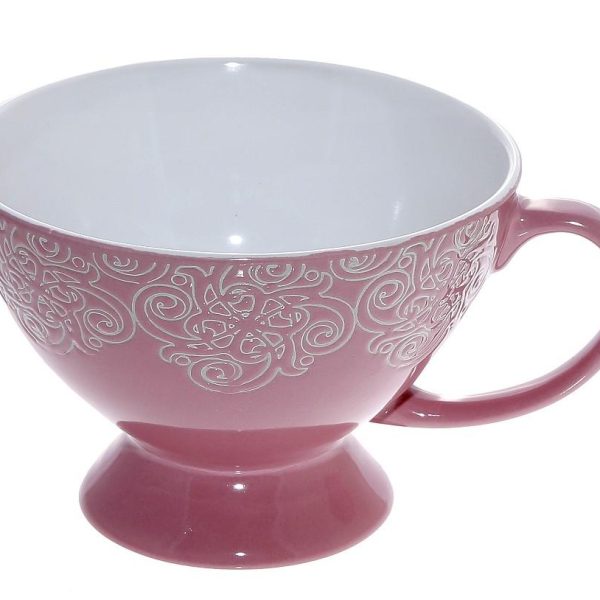 DIS. VIENNA ΜΠΩΛ ΜΕ ΠΟΔΙ ΚΑΙ ΛΑΒΗ ΡΟΖ 320ML 13.3x9.5 6/24