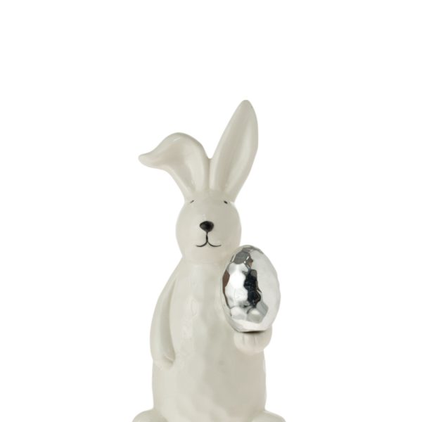 ΠΑΣΧΑΛΙΝΟΣ ΚΕΡΑΜΙΚΟΣ ΛΕΥΚΟΣ ΛΑΓΟΣ ΜΕ ΑΣΗΜΙ ΑΥΓΟ 7,7Χ7,1Χ16,8ΕΚ