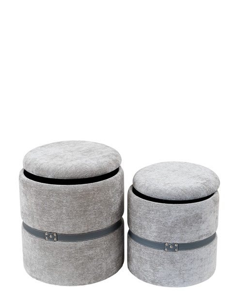 ΣΚΑΜΠΟ ΣΕΤ 2ΤΕΜ ΓΚΡΙ ΜΕ ΔΕΡΜΑΤΑΚΙ 41Χ41Χ45ΕΚ ΚΑΙ 35Χ35Χ38ΕΚ