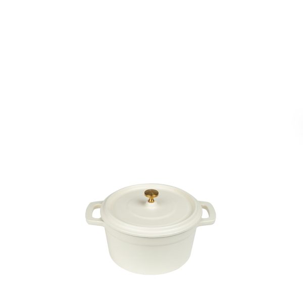 VOLCANO ΚΑΤΣΑΡΟΛΑΚΙ CAST-IRON ΛΕΥΚΟ ΜΕ ENAMEL 750ML 14ΕΚ.