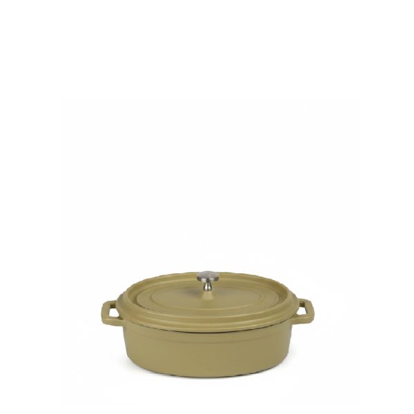 VOLCANO ΚΑΤΣΑΡΟΛΑΚΙ ΟΒΑΛ CAST-IRON ΧΑΚΙ ΜΕ ENAMEL 300ML 13(16INCL. HANDLES)X9,5X7,5ΕΚ.