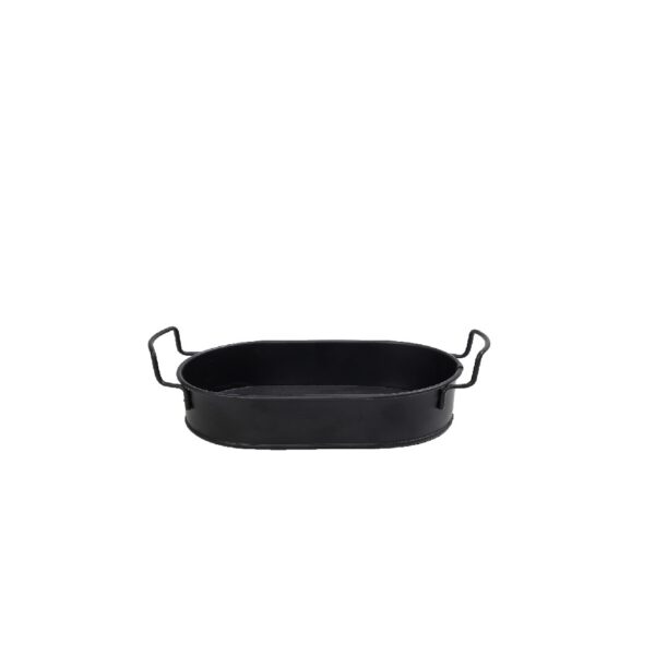 ΔΙΣΚΟΣ ΟΒΑΛ SMALL ΜΕΤΑΛ. ΜΕ ΛΑΒΕΣ ΜΑΥΡΟ 29(34 INCL. HANDLES)X14,5X5CM (smA)