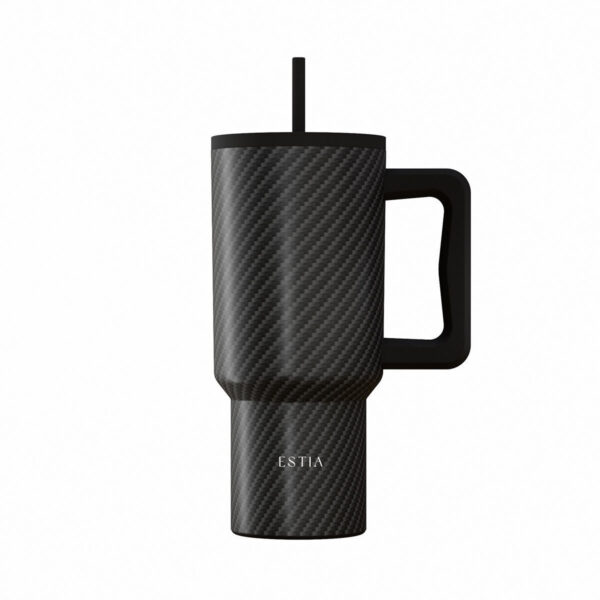 ESTIA ΘΕΡΜΟΣ STRAW TUMBLER XL SAVE THE AEGEAN 900ml CARBON FIBRE