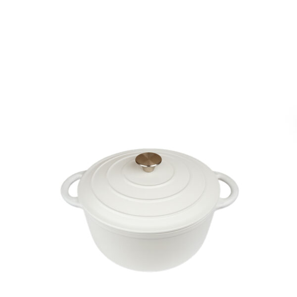 VOLCANO ΚΑΤΣΑΡΟΛΑ CAST-IRON ΛΕΥΚΗ ΜΕ ENAMEL 6200ML 28ΕΚ.