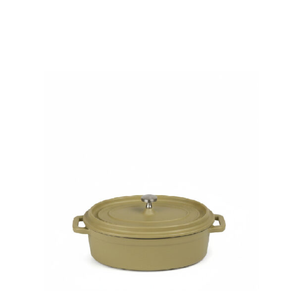 VOLCANO ΚΑΤΣΑΡΟΛΑΚΙ ΟΒΑΛ CAST-IRON ΧΑΚΙ ΜΕ ENAMEL 300ML 13(16INCL. HANDLES)X9,5X7,5ΕΚ.