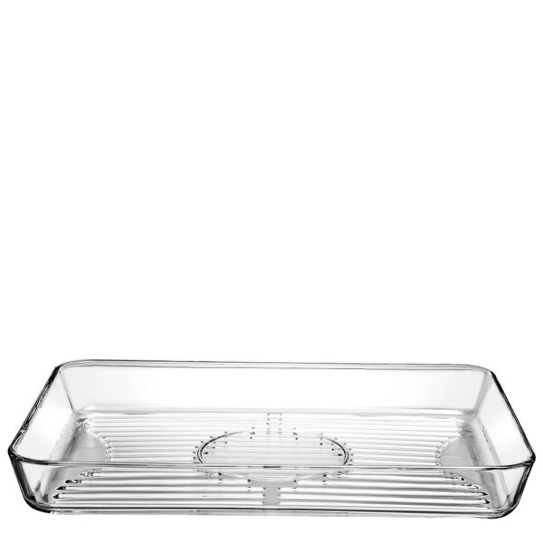 UP.OR. BORCAM  GRILL RECT. TRAY TEMPERED 40X27X5CM 3800CC P/144 GB1.OB6.
