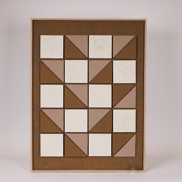 ΠΙΝΑΚΑΣ ΚΑΜΒΑΣ 3D ΤΕΤΡΑΓΩΝΑ ΚΑΦΕ - ΜΠΕΖ 60x2.9x80cm