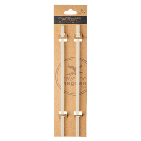 ESTIA ΑΝΤΑΛΛΑΚΤΙΚΑ ΚΑΛΑΜΑΚΙΑ STRAW TUMBLER XL 1200ml LILY WHITE 2 ΤΕΜ