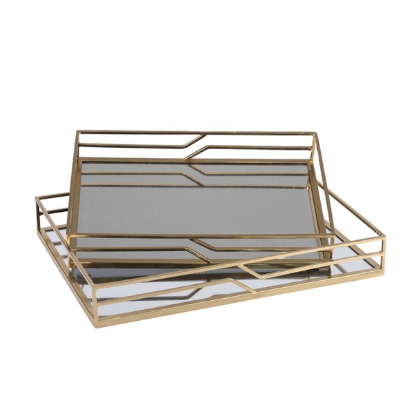 S/2 ΔΙΣΚΟΙ ΜΕΤΑΛΛΙΚΟΙ ΜΕ ΚΑΘΡΕΦΤΗ ΧΡΥΣΟΙ 35x25x6cm / 30.5x20x5.5cm