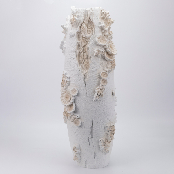 ΒΑΖΟ ΜΕ ΛΟΥΛΟΥΔΙΑ ΠΟΛΥΡΕΖΙΝ ΛΕΥΚΟ 24x24x60cm