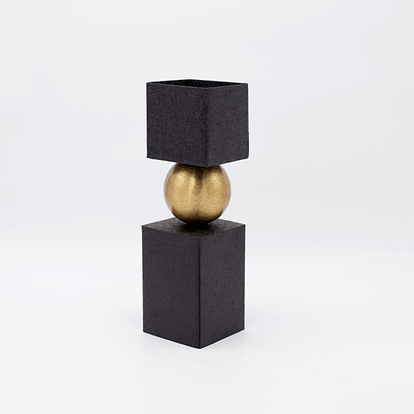 ΒΑΖΟ ΜΕΤΑΛΛΙΚΟ ΜΑΥΡΟ-ΧΡΥΣΟ 8x8x28cm
